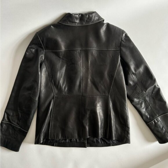 Vintage Anne Klein Genuine Black Leather Jacket - Picture 13 of 16